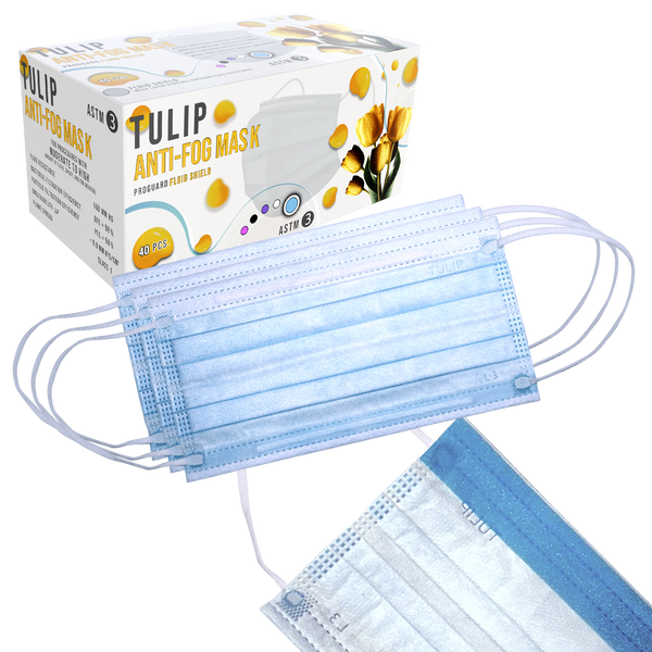 Blue ASTM Level 3 Anti-Fog Masks Box of 40