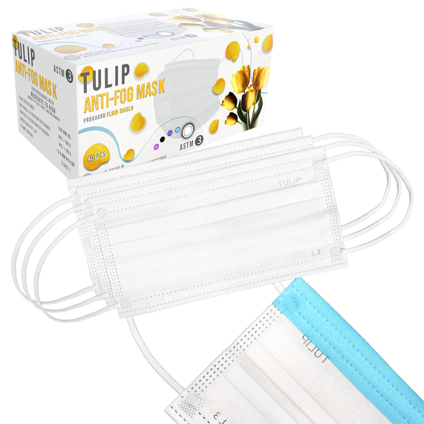White ASTM Level 3 Anti-Fog Masks Box of 40