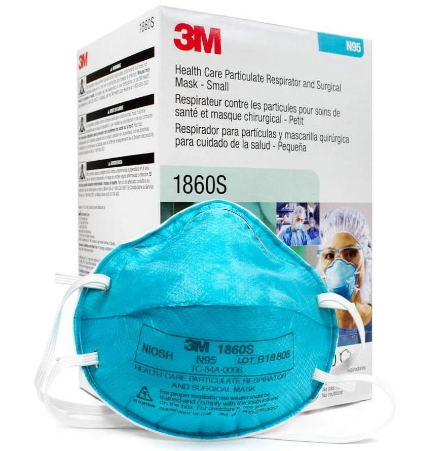 3M N95 Particulate Respirator & Surgical Mask 1860 S Series (Box of 20, Small)