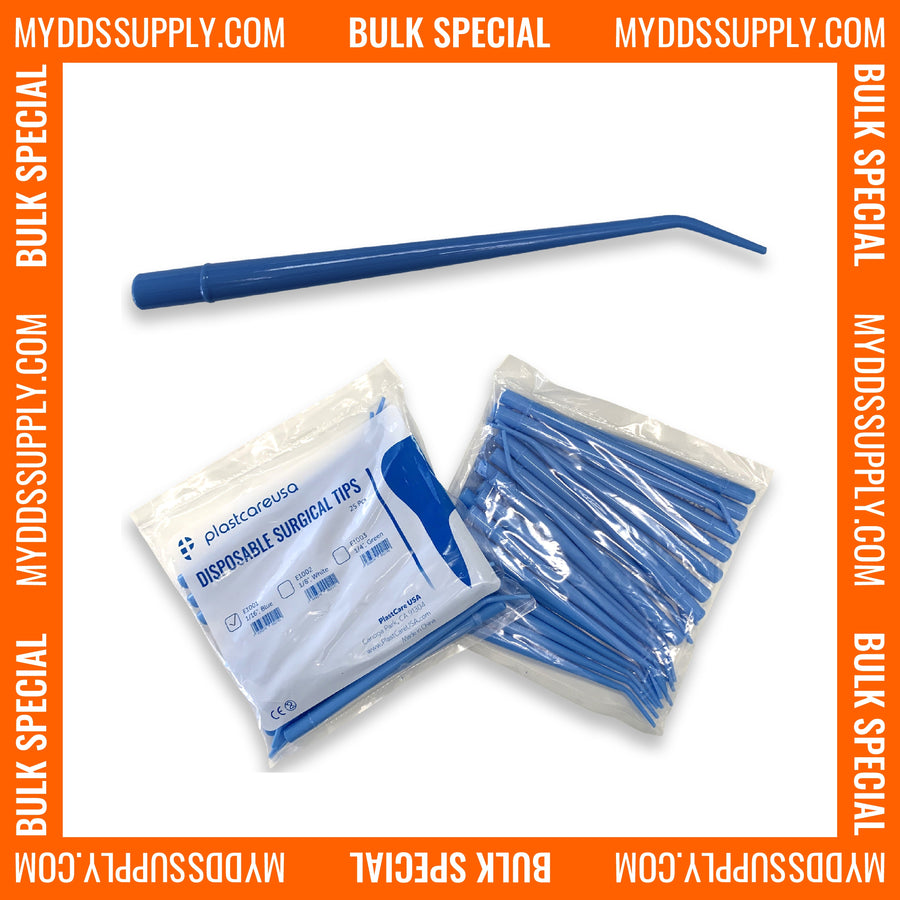 Small Blue 1/16" Surgical Aspirator / Aspirating Suction Tips (250 ct, 10 Bags)