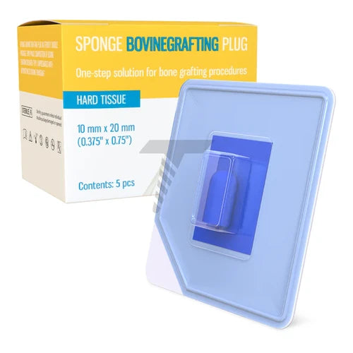 Sponge bovine grafting plug with collagen wrap 10x20mm