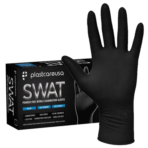 Black nitrile powder-free disposable gloves case of 1000