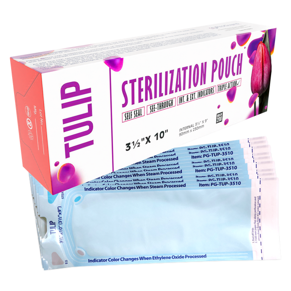 Tulip 3.5x10 self-sealing sterilization pouches box of 2000